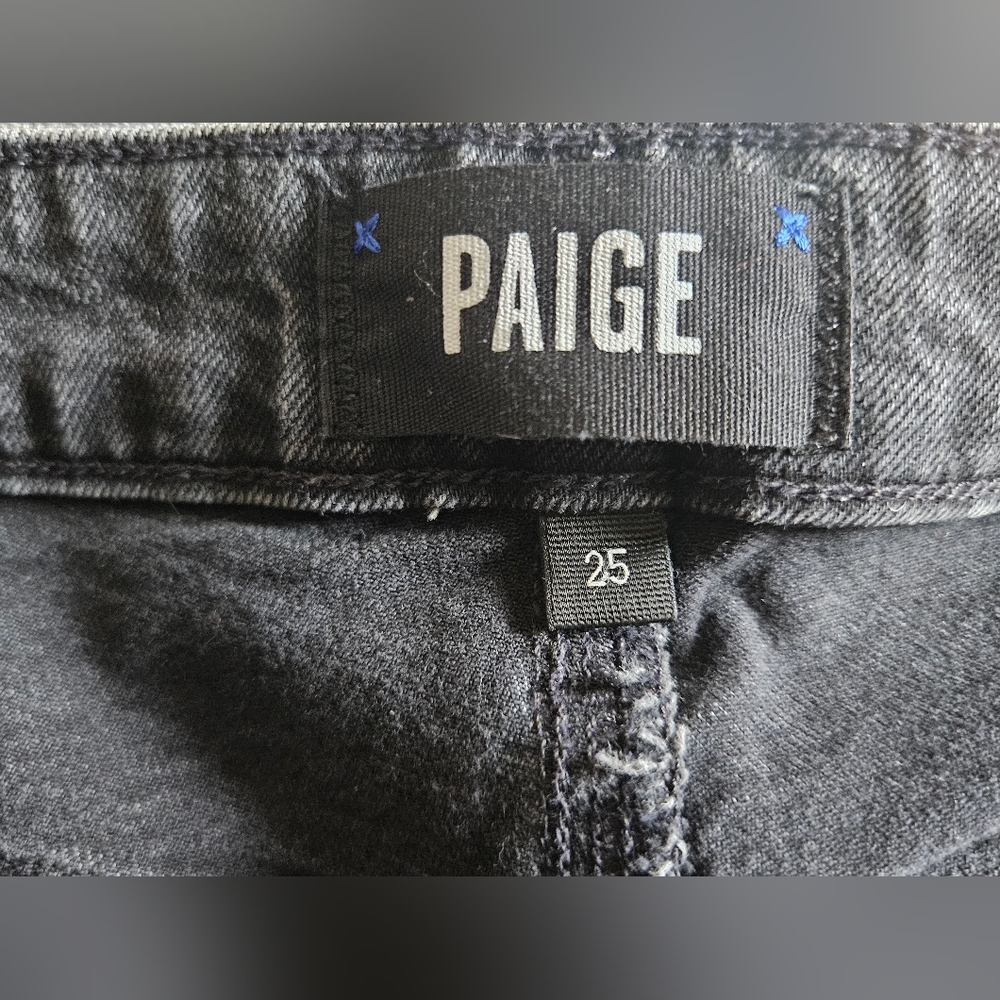 💙🩷Paige Sarah Slim Jeans Size 25   Destructed Distressed Black Wash💙 - Picture 4 of 10